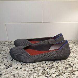 ROTHY’S The Flat Ballet Flat Pebble Charcoal Gray Textile Knit Uppers Size 7.5